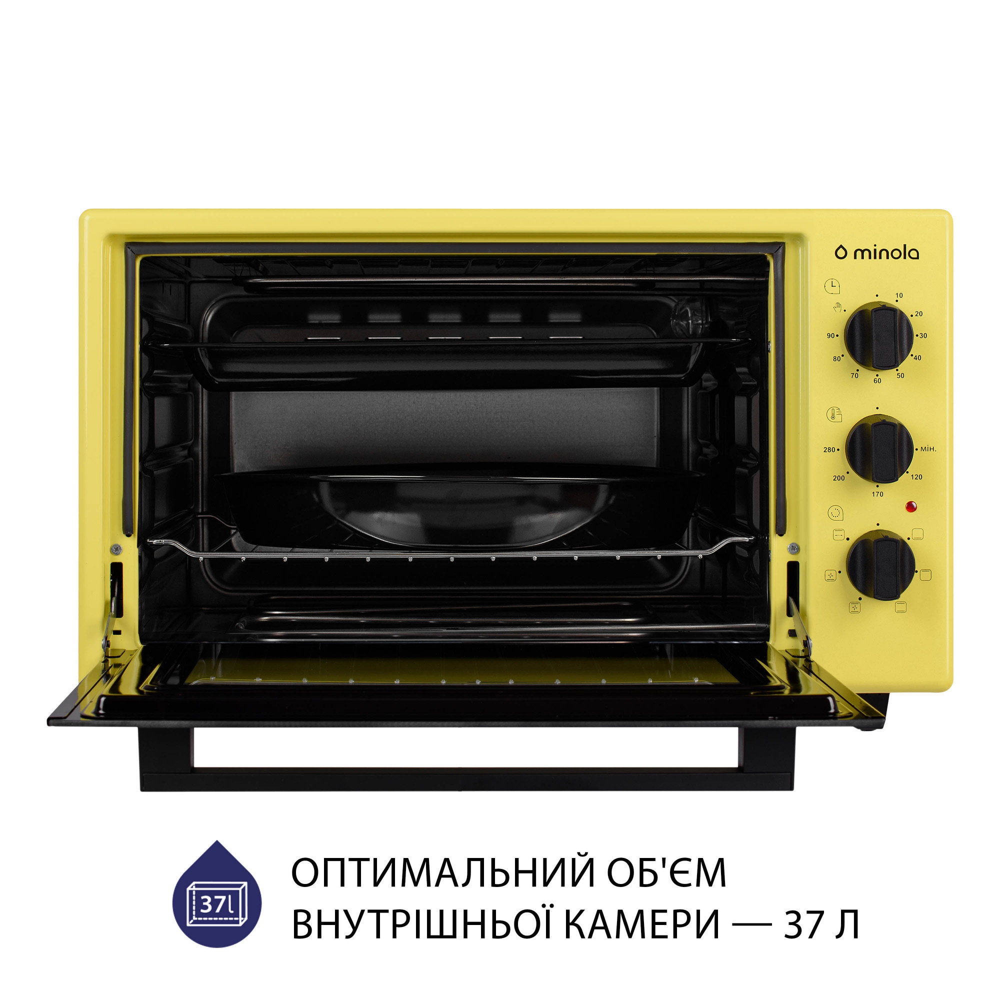 Электрическая печь MINOLA FOET 3714 UA (Цвет Голубо-желтый) - фото 2 Электрическая печь MINOLA FOET 3714 UA - фото 2