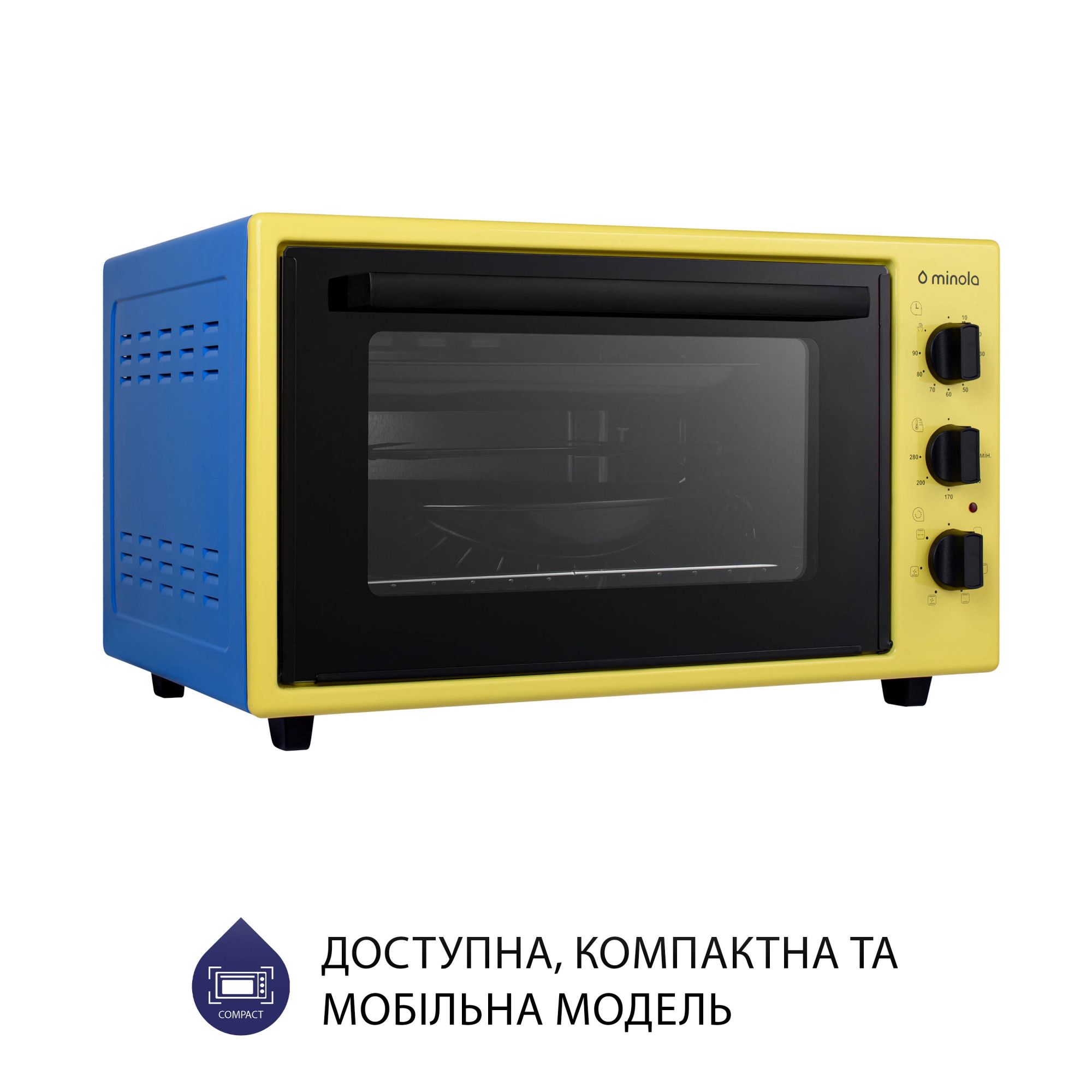 Электрическая печь MINOLA FOET 3714 UA (Цвет Голубо-желтый) - фото 4 Электрическая печь MINOLA FOET 3714 UA - фото 4