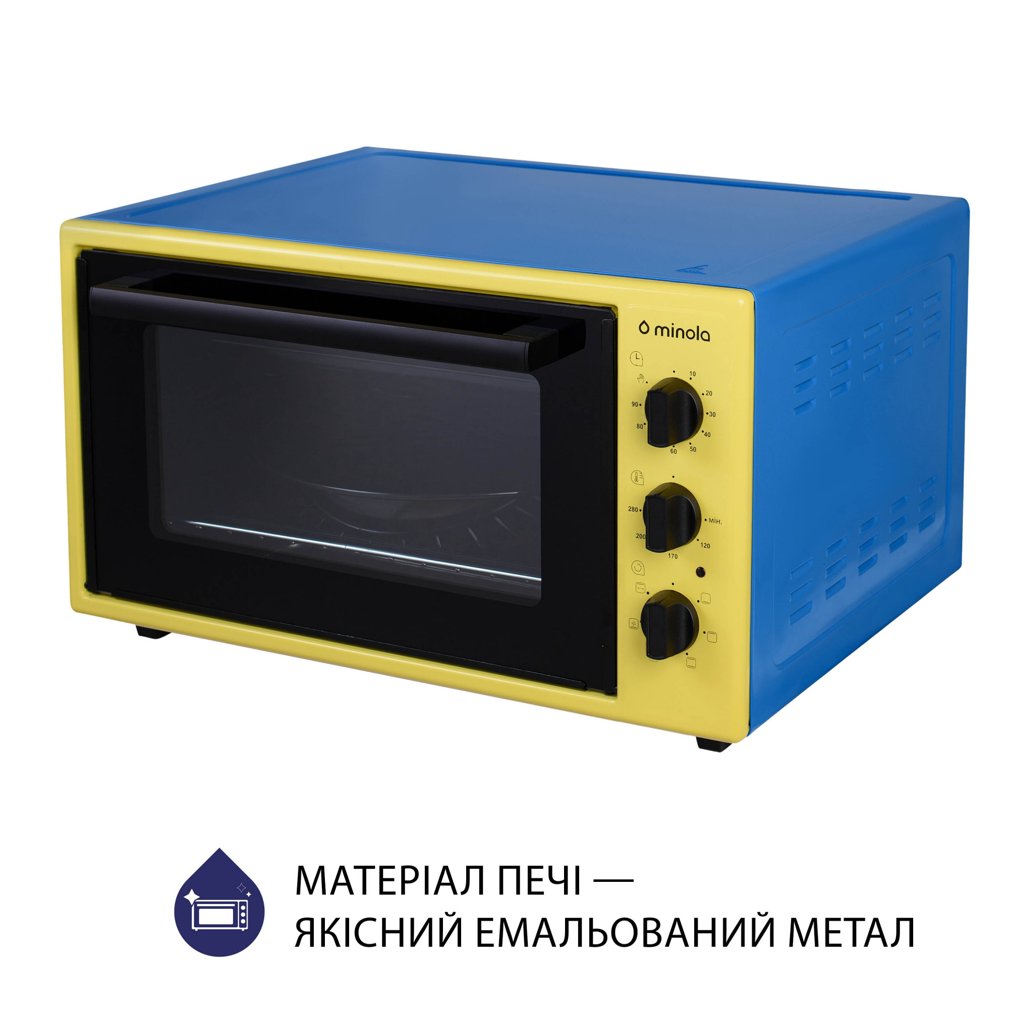 Электрическая печь MINOLA FOET 3714 UA (Цвет Голубо-желтый) - фото 6 Электрическая печь MINOLA FOET 3714 UA - фото 6