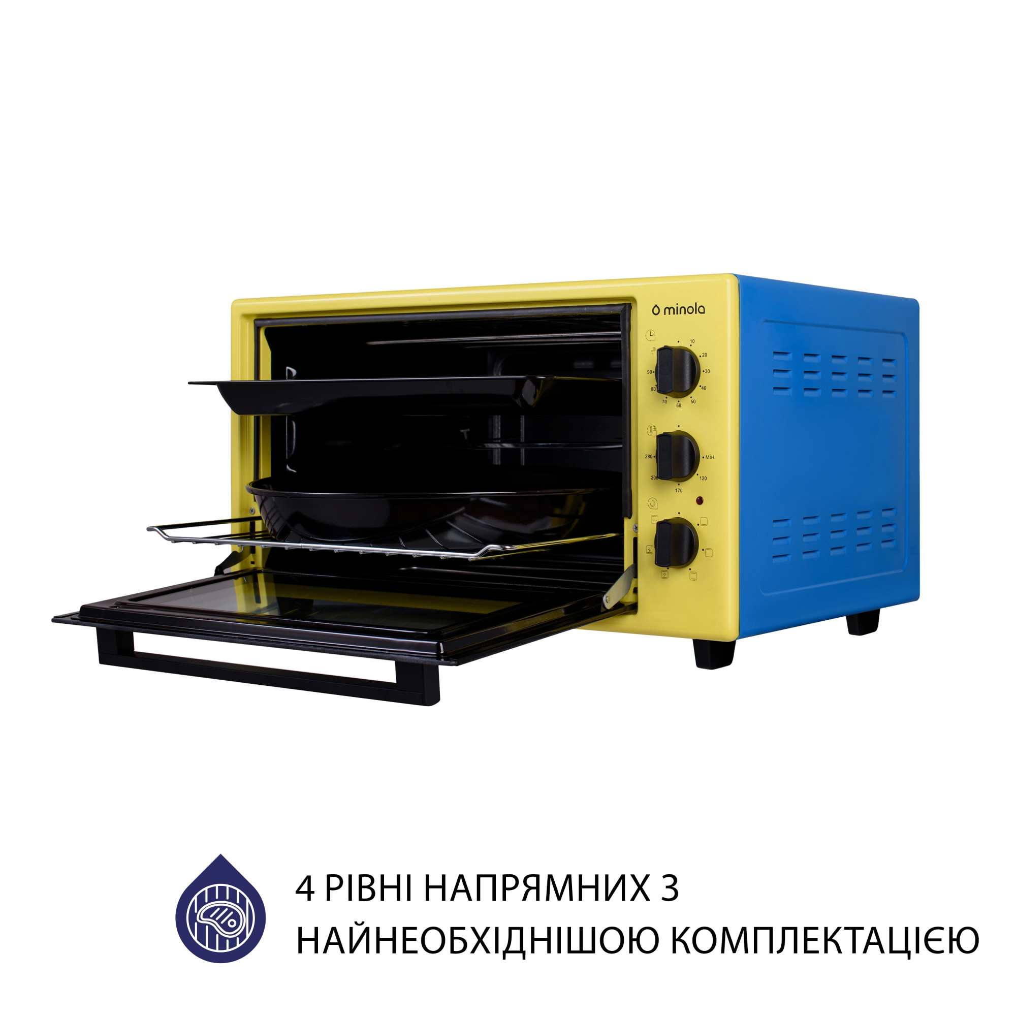 Электрическая печь MINOLA FOET 3714 UA (Цвет Голубо-желтый) - фото 8 Электрическая печь MINOLA FOET 3714 UA - фото 8