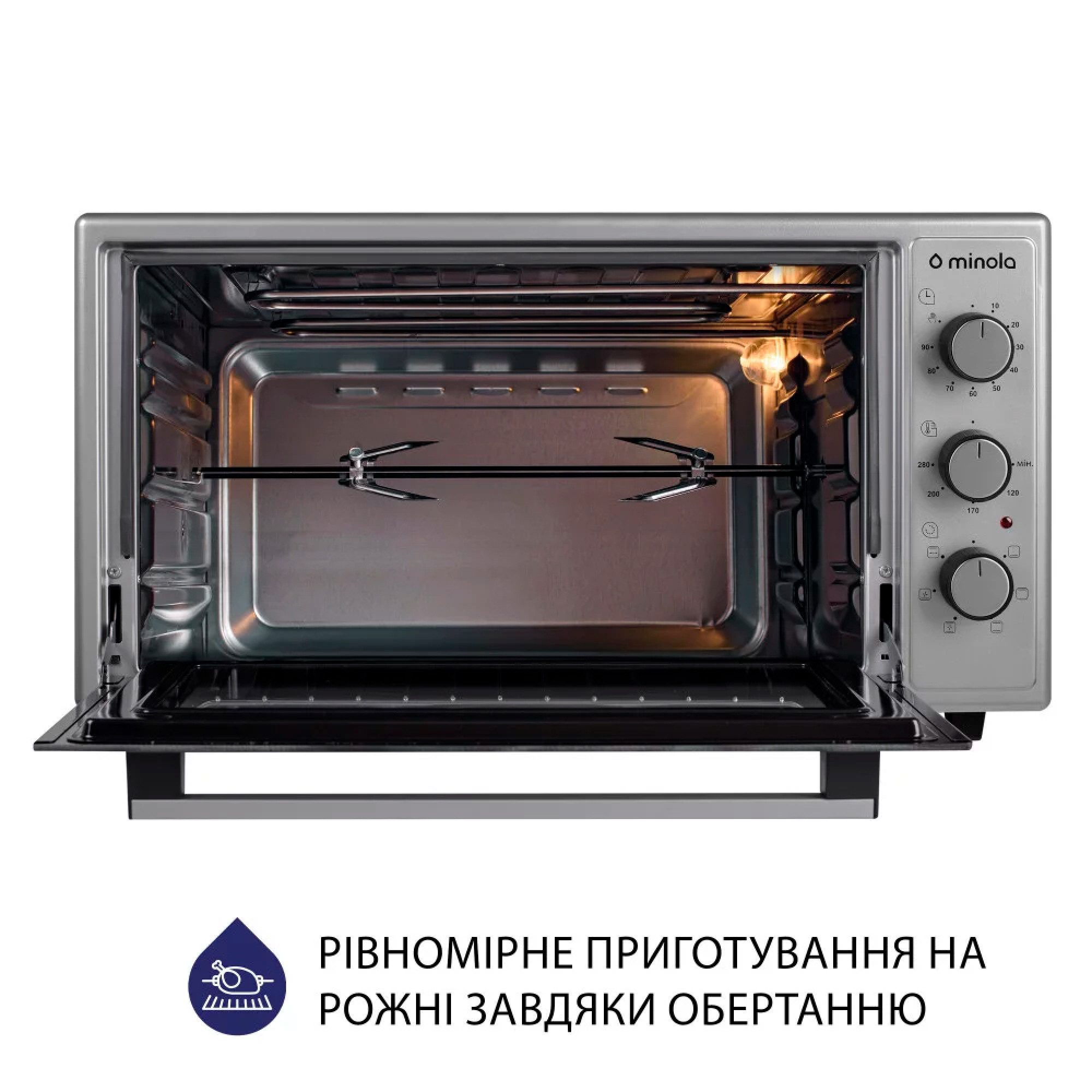 Электрическая печь MINOLA FOET 4815 GR (Цвет Серый) - фото 10 Электрическая печь MINOLA FOET 4815 GR - фото 10