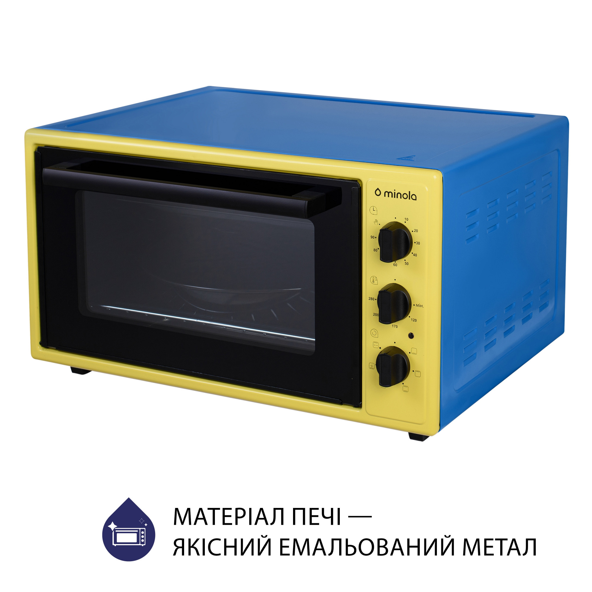 Электрическая печь MINOLA FOET 4815 UA (Цвет Голубо-желтый) - фото 6 Электрическая печь MINOLA FOET 4815 UA - фото 6