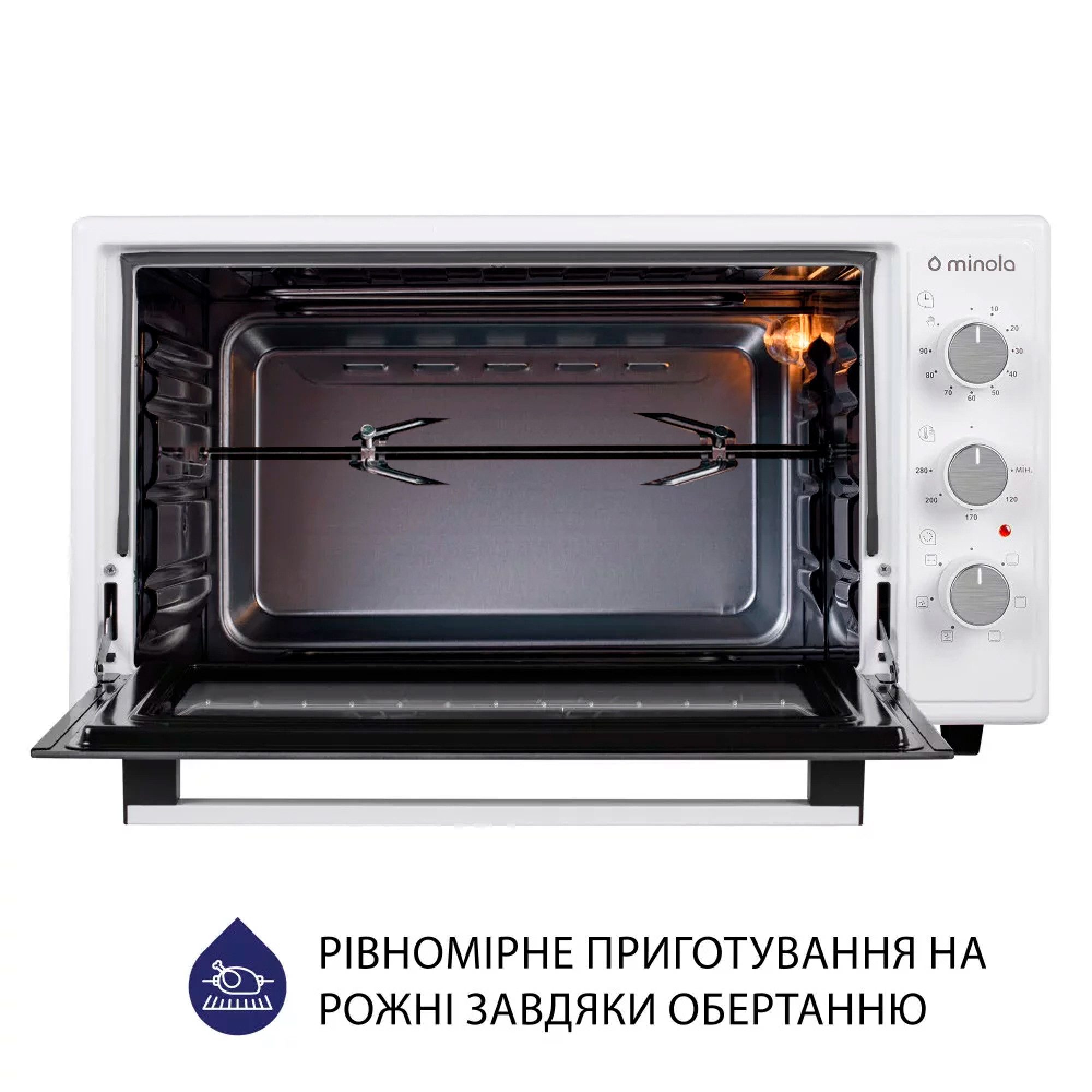 Электрическая печь MINOLA FOET 4815 WH (Цвет Белый) - фото 10 Электрическая печь MINOLA FOET 4815 WH - фото 10