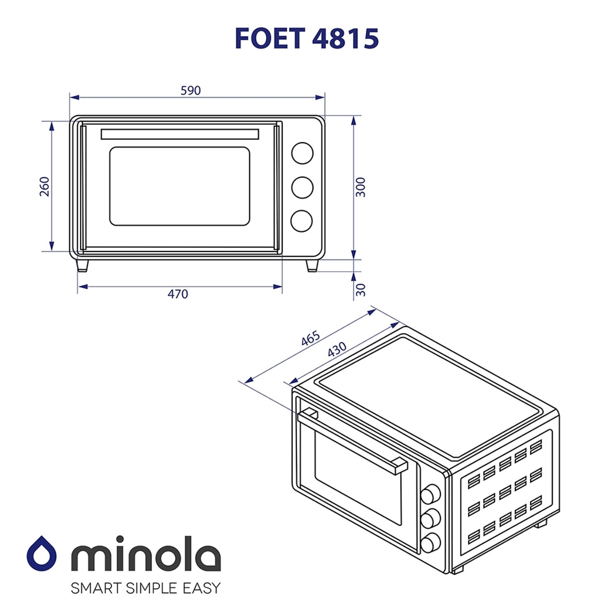 Электрическая печь MINOLA FOET 4815 WH (Цвет Белый) - фото 17 Электрическая печь MINOLA FOET 4815 WH - фото 17