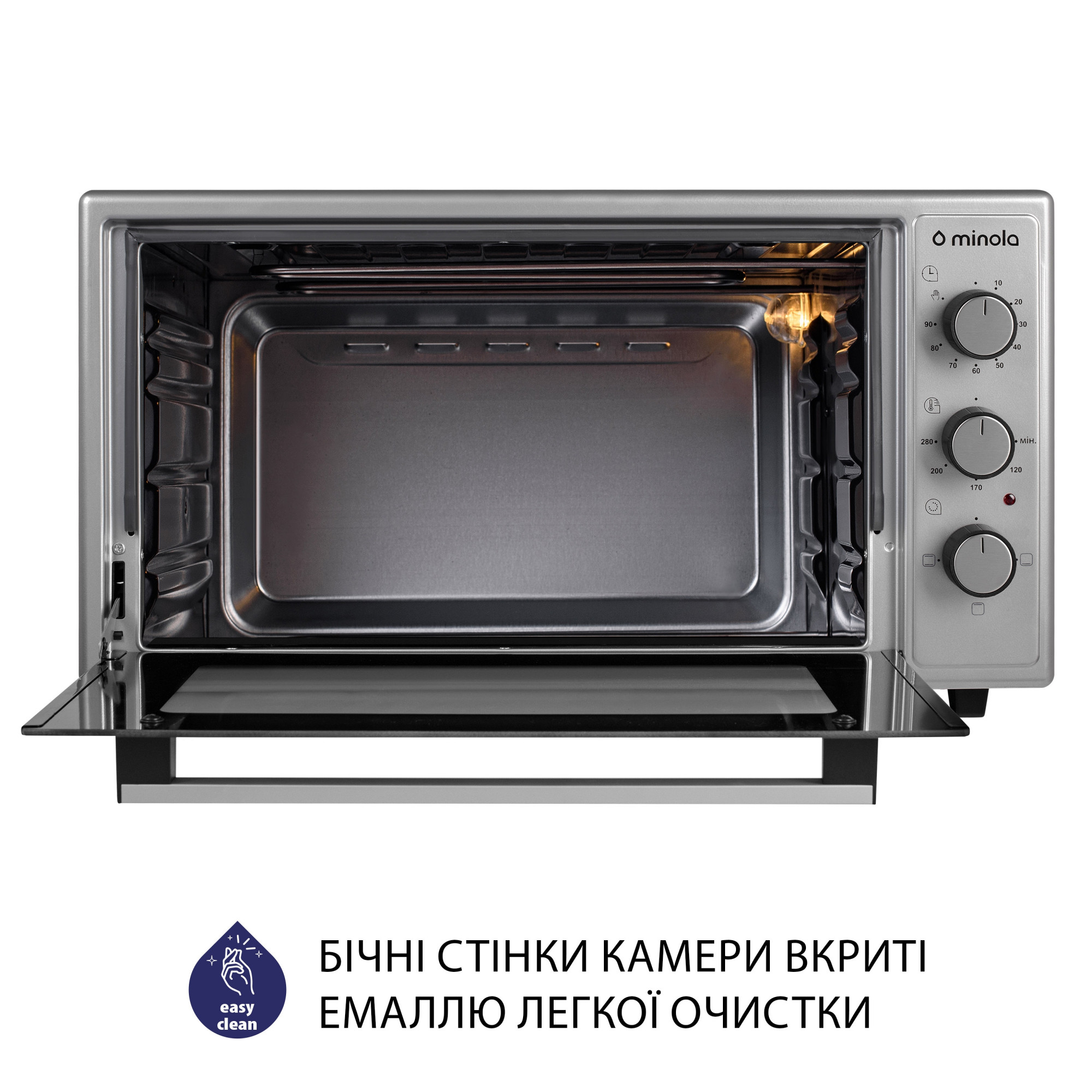 Электрическая печь MINOLA FOE 4815 GR (Цвет Серый) - фото 8 Электрическая печь MINOLA FOE 4815 GR - фото 8