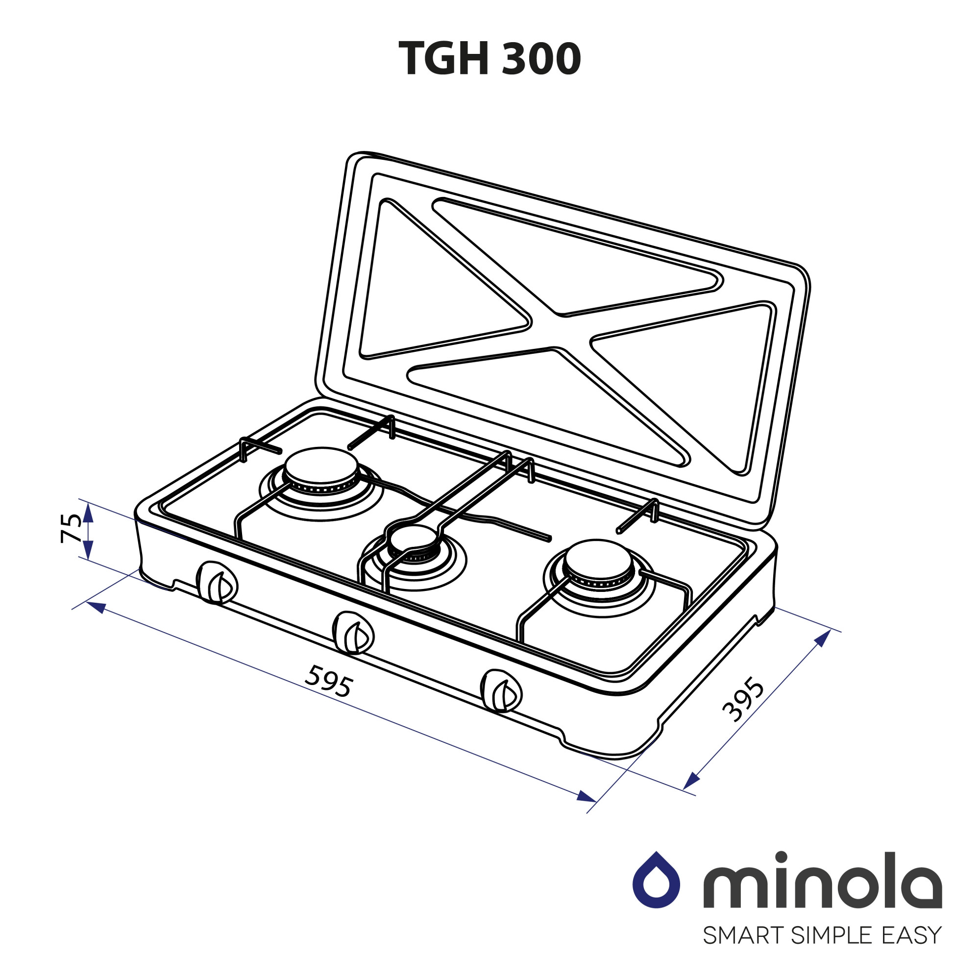 Настільна газова плита MINOLA TGH 300 WH (Цвет Белый) - фото 7 Настільна газова плита MINOLA TGH 300 WH - фото 7