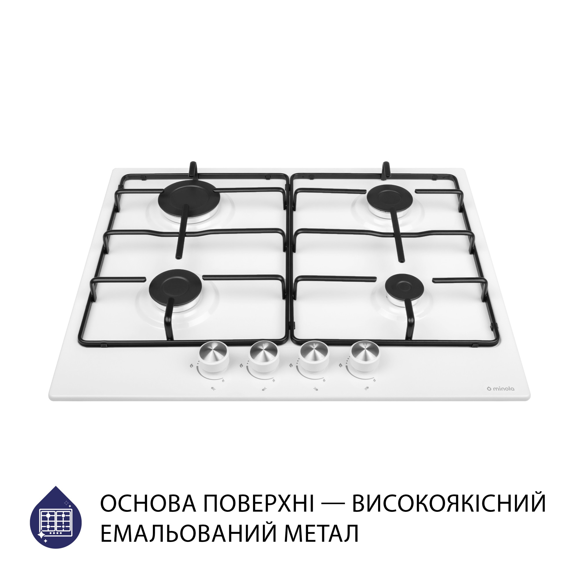 Поверхность газовая на металле MINOLA MGM 61404 WH - фото 2