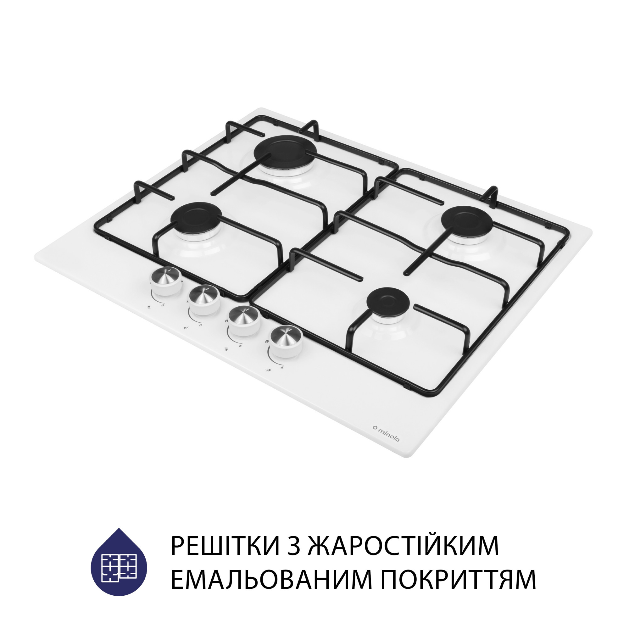 Поверхность газовая на металле MINOLA MGM 61404 WH - фото 4