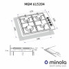 Поверхность газовая на металле MINOLA MGM 615204 WH (Цвет Белый) - № 10 Поверхность газовая на металле MINOLA MGM 615204 WH (Польша)- № 10