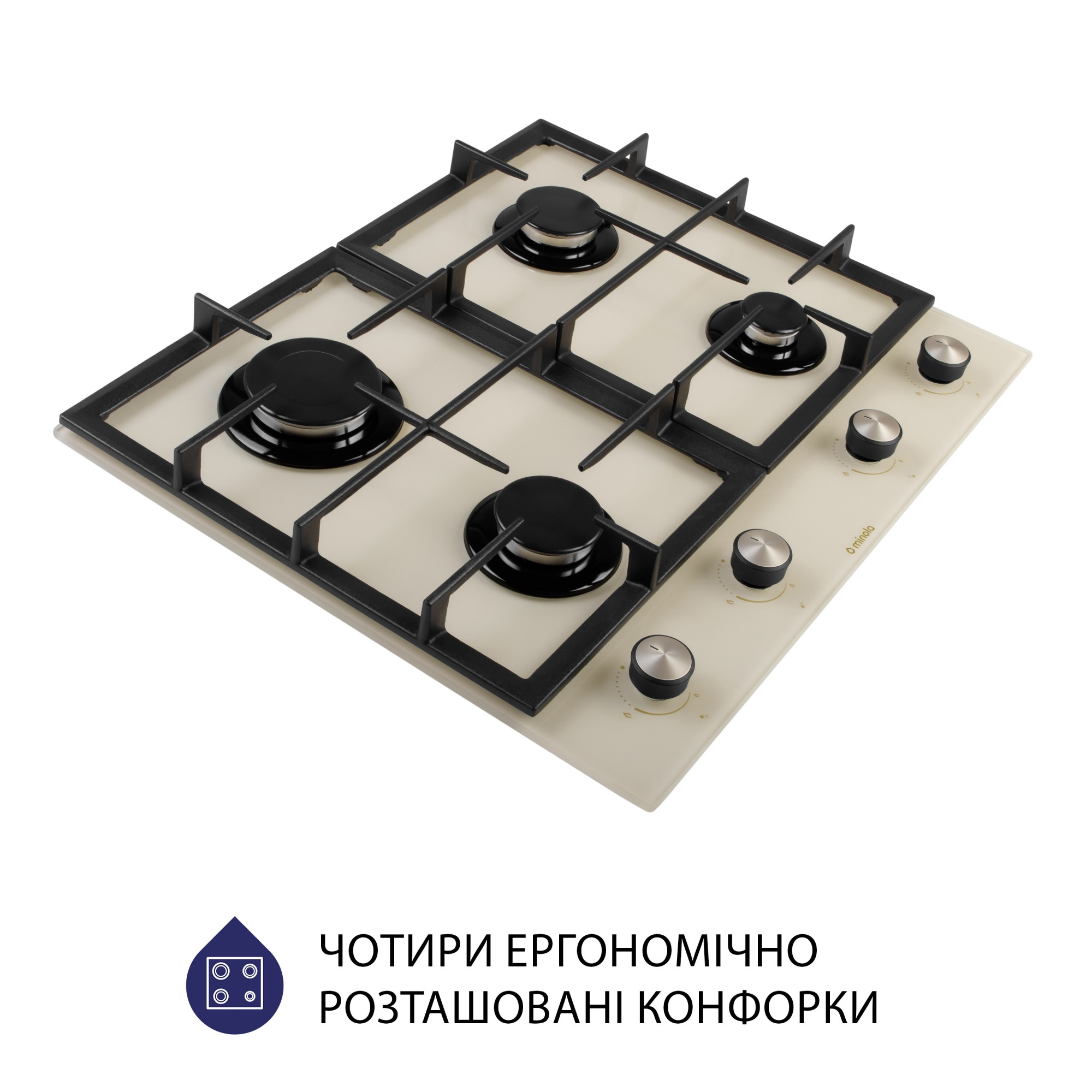 Поверхность газовая на стекле MINOLA MGG 614204 IV - фото 3
