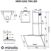 Вытяжка декоративная наклонная MINOLA HDN 5202 WH/INOX 700 LED (Цвет Белый/Нержавеющая сталь) - № 15 Вытяжка декоративная наклонная MINOLA HDN 5202 WH/INOX 700 LED (Польша)- № 15