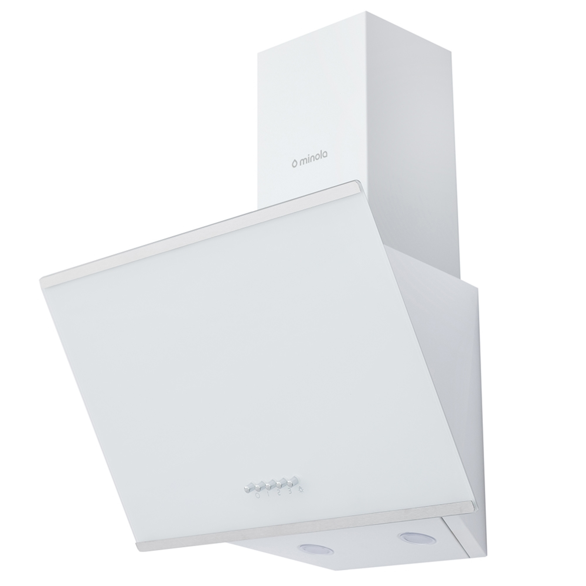 Вытяжка декоративная наклонная MINOLA HDN 5202 WH/INOX 700 LED (Цвет Белый/Нержавеющая сталь) - фото 4 Вытяжка декоративная наклонная MINOLA HDN 5202 WH/INOX 700 LED - фото 4