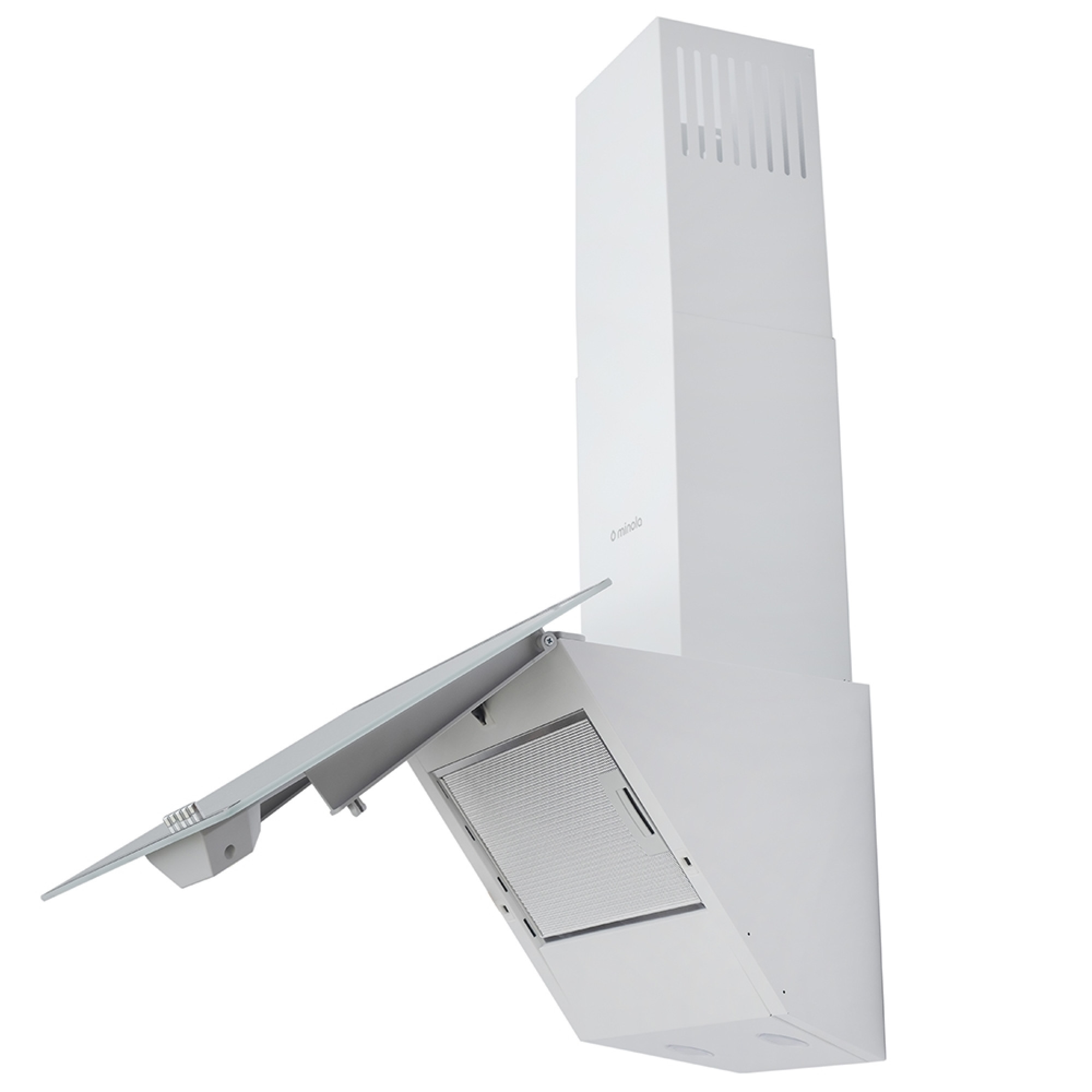 Вытяжка декоративная наклонная MINOLA HDN 5202 WH/INOX 700 LED (Цвет Белый/Нержавеющая сталь) - фото 6 Вытяжка декоративная наклонная MINOLA HDN 5202 WH/INOX 700 LED - фото 6