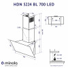 Вытяжка декоративная наклонная MINOLA HDN 5224 BL 700 LED (Польша)- № 11