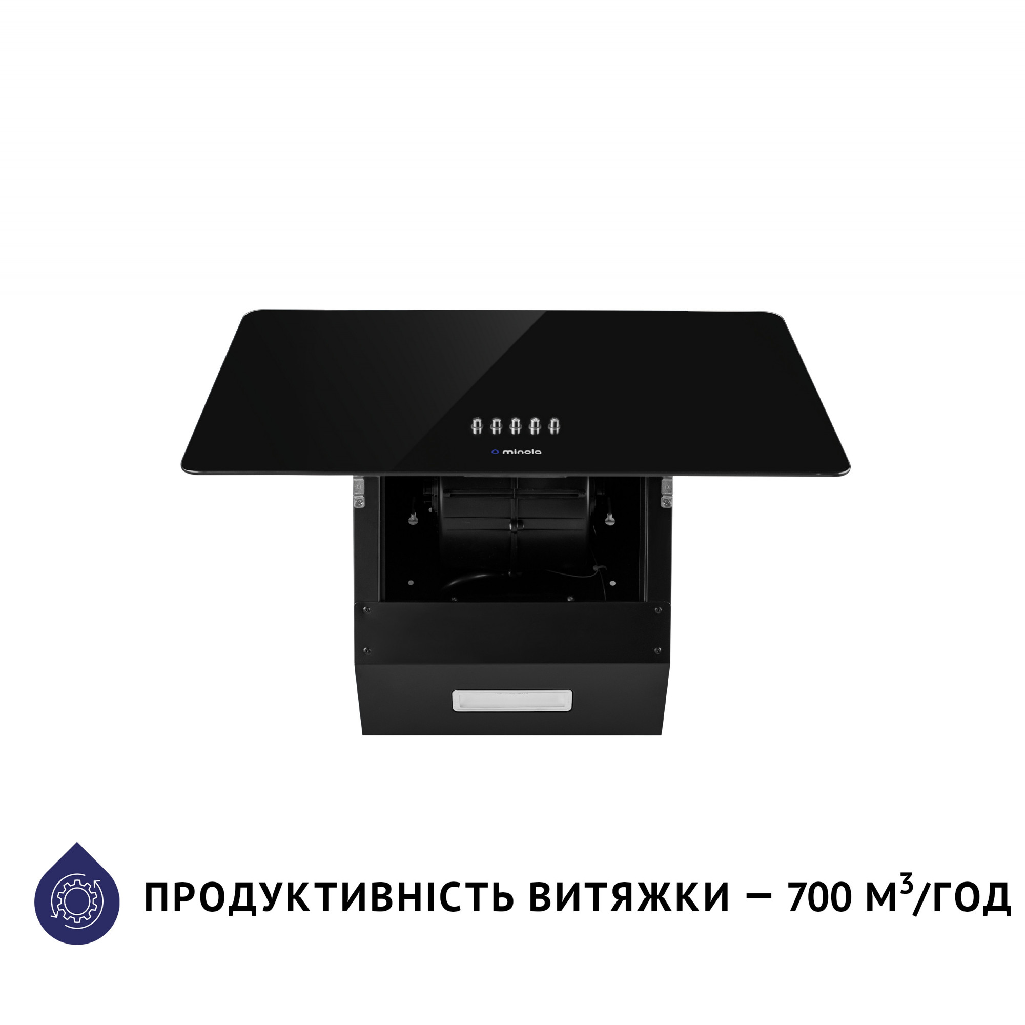 Вытяжка декоративная наклонная MINOLA HDN 5224 BL 700 LED - фото 5