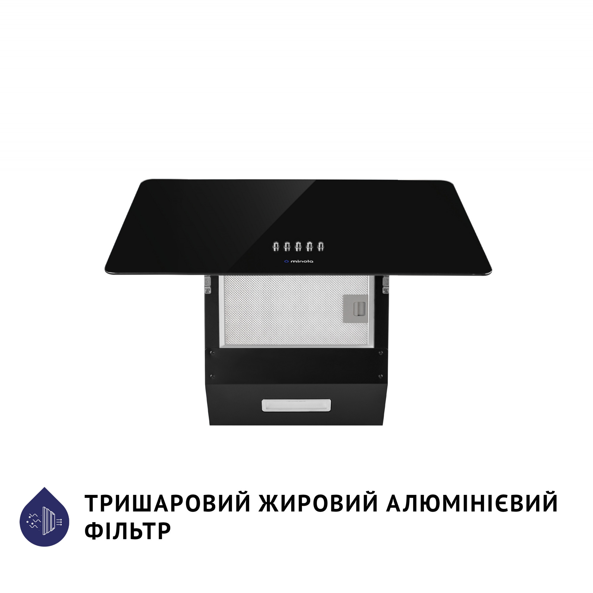 Вытяжка декоративная наклонная MINOLA HDN 5224 BL 700 LED - фото 6