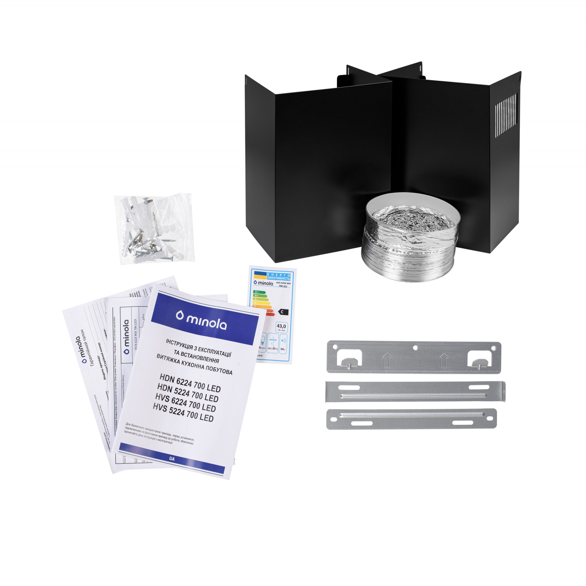 Вытяжка декоративная наклонная MINOLA HDN 5224 BL 700 LED - фото 10