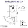 Вытяжка декоративная наклонная MINOLA HDN 5224 WH 700 LED (Польша)- № 11