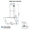 Витяжка декоративна похила Minola HDN 5232 BL/INOX 700 LED (Польща)- № 13