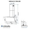 Вытяжка декоративная наклонная MINOLA HDN 6212 BL 700 LED (Польша)- № 12