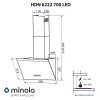 Витяжка декоративна похила Minola HDN 6222 BL/INOX 700 LED (Польща)- № 13