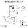 Витяжка декоративна похила Minola HDN 6224 WH 700 LED (Польща)- № 11