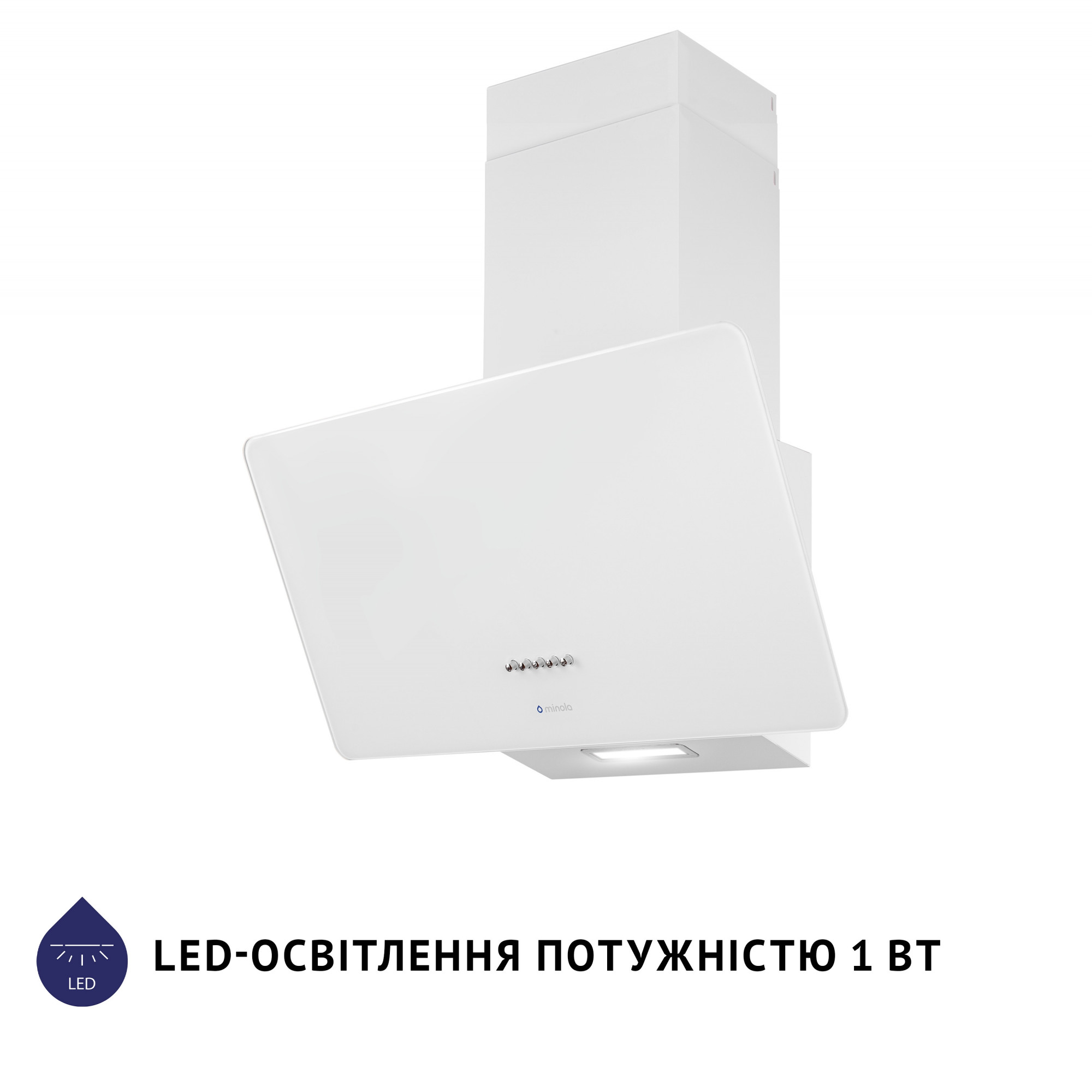 Витяжка декоративна похила Minola HDN 6224 WH 700 LED - фото 3
