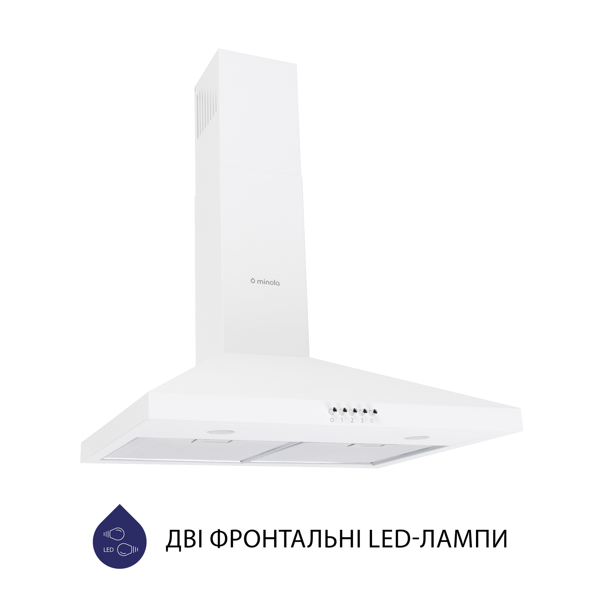 Вытяжка купольная MINOLA HK 6212 WH 700 LED (Цвет Белый) - фото 2 Вытяжка купольная MINOLA HK 6212 WH 700 LED - фото 2