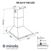Вытяжка купольная MINOLA HK 6214 I 700 LED (Польша)- № 15