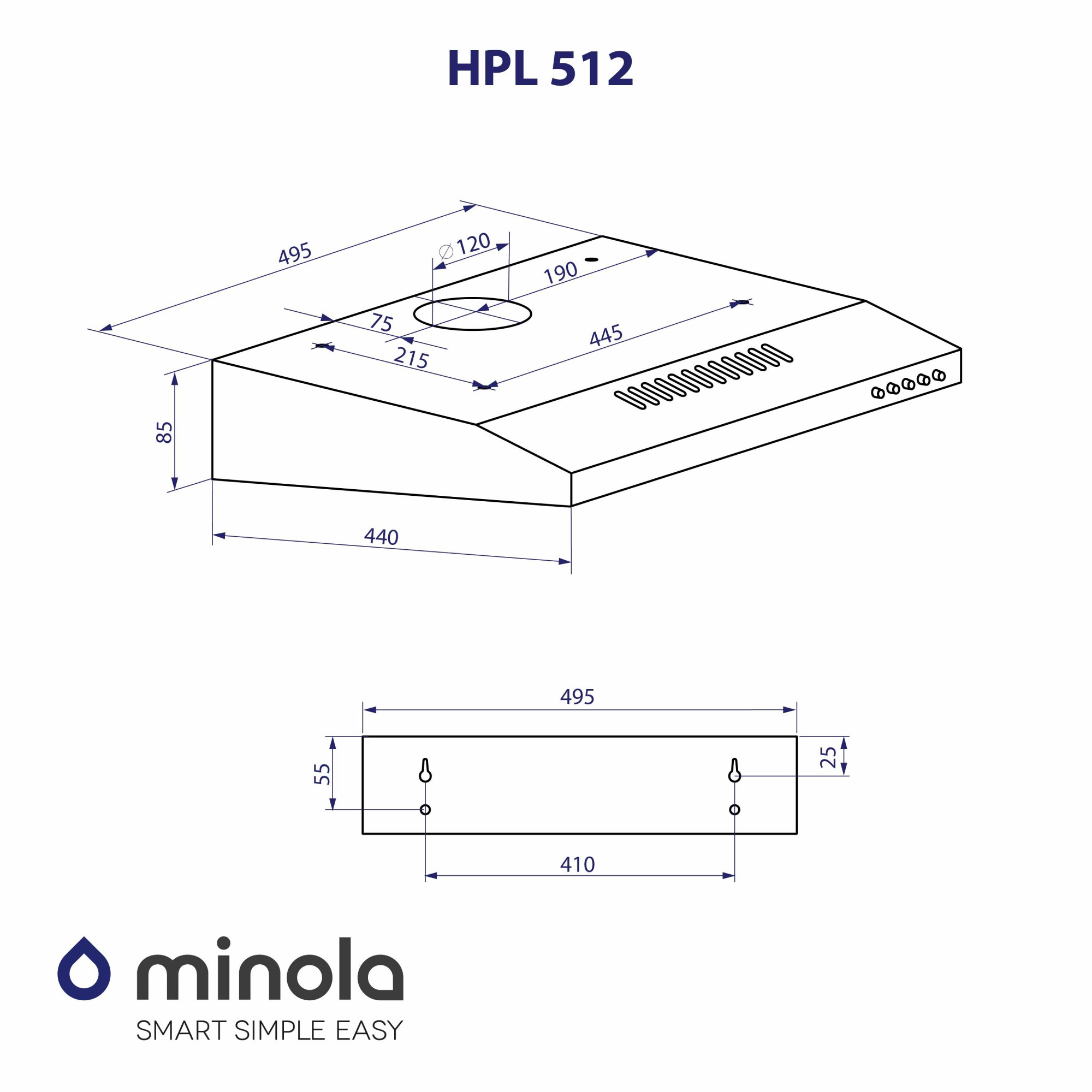Витяжка плоска Minola HPL 512 BR - фото 11