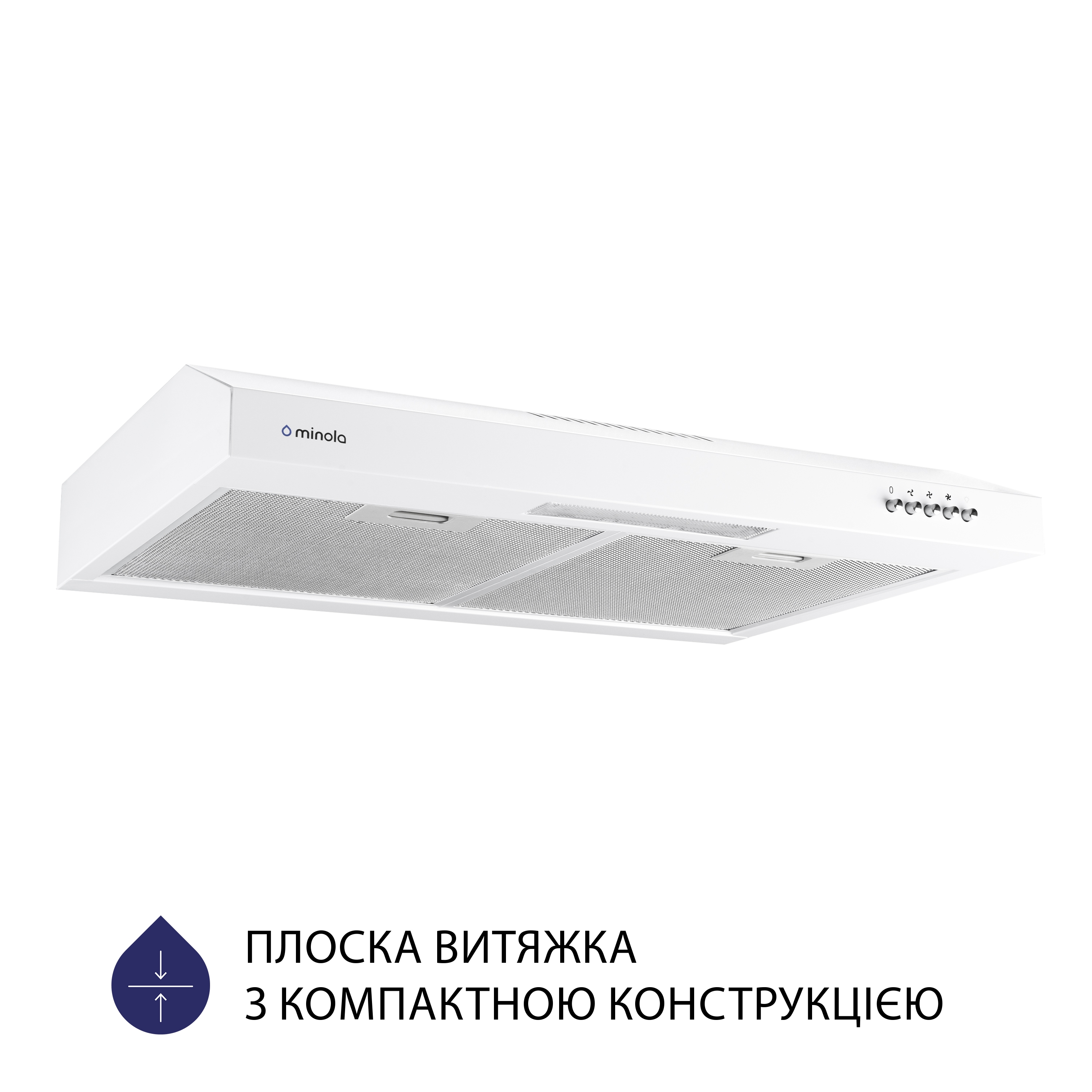 Витяжка плоска Minola HPL 612 WH - фото 2