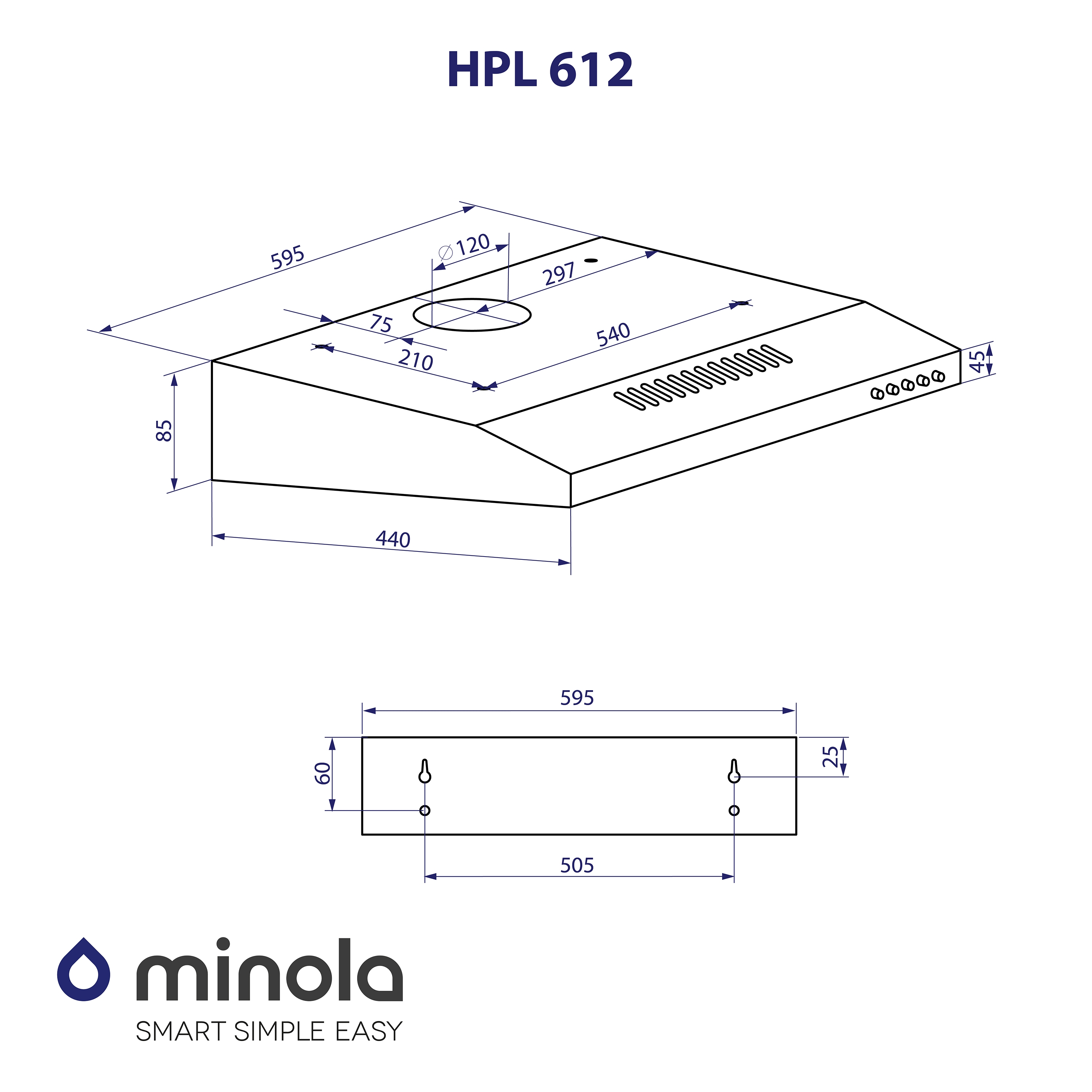 Витяжка плоска Minola HPL 612 WH - фото 11