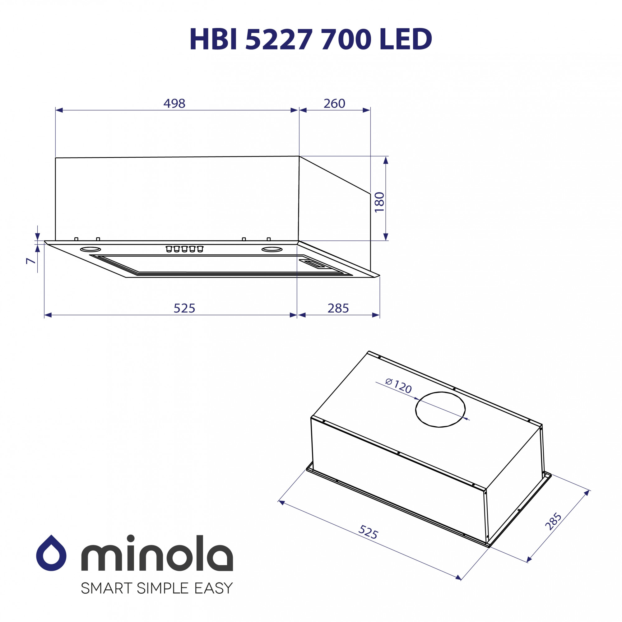 Вытяжка полновстраиваемая MINOLA HBI 5227 IV 700 LED (Цвет Бежевый) - фото 10 Вытяжка полновстраиваемая MINOLA HBI 5227 IV 700 LED - фото 10
