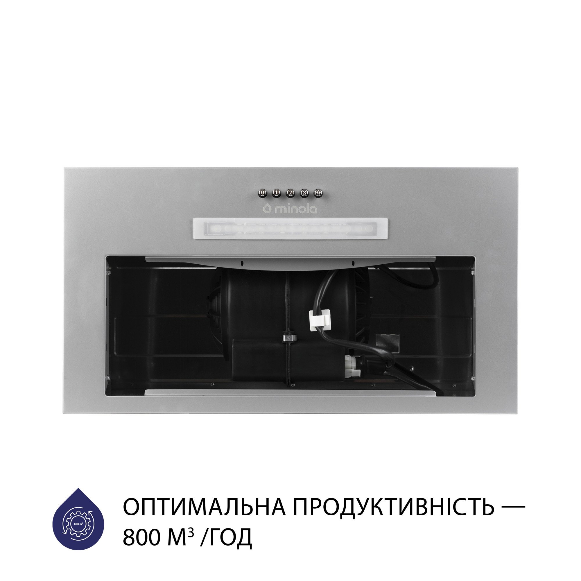 Вытяжка полновстраиваемая MINOLA HBI 5323 GR 800 LED - фото 3