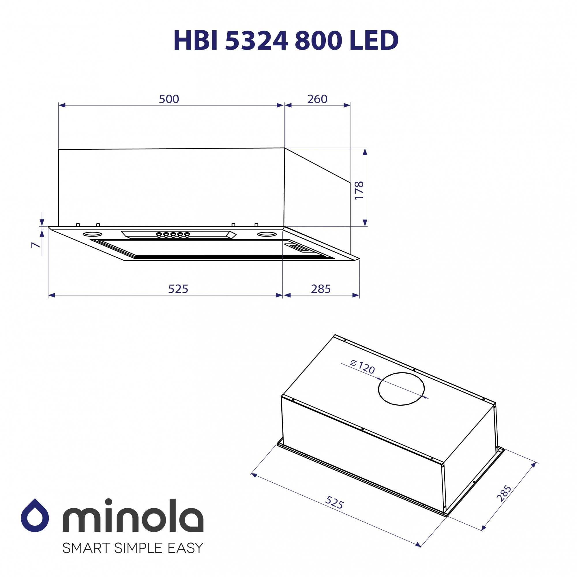 Вытяжка полновстраиваемая MINOLA HBI 5324 I 800 LED - фото 10