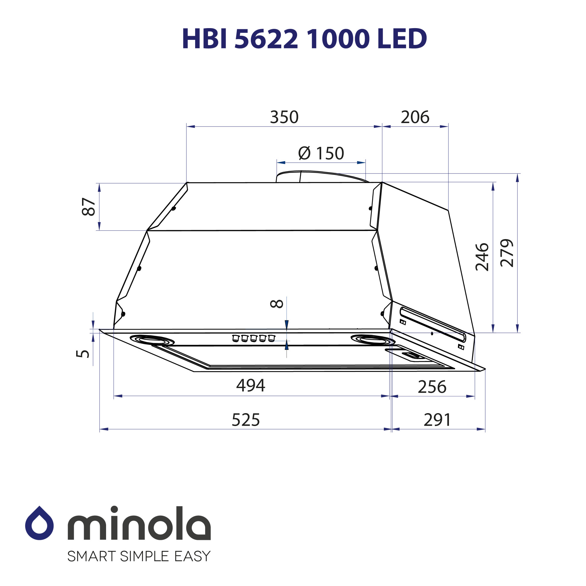 Вытяжка полновстраиваемая MINOLA HBI 5622 BLF 1000 LED (Цвет Черный) - фото 10 Вытяжка полновстраиваемая MINOLA HBI 5622 BLF 1000 LED - фото 10