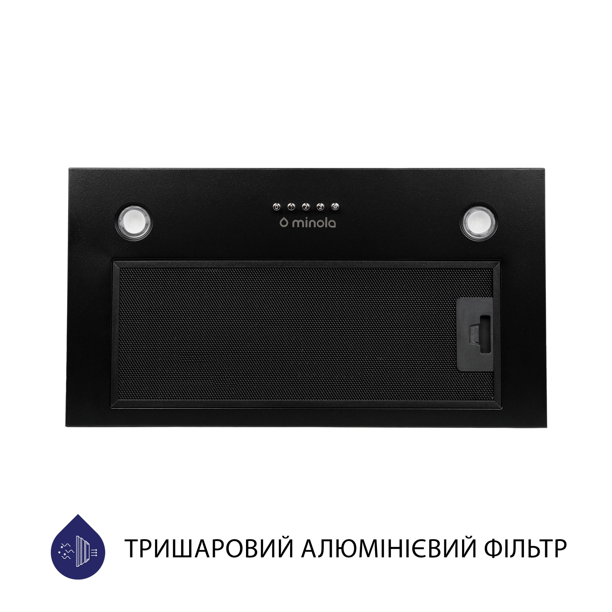 Витяжка повновбудована MINOLA HBI 58270 BL 1200 LED (Колір Чорний) - фото 2 Витяжка повновбудована MINOLA HBI 58270 BL 1200 LED - фото 2