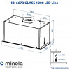 Вытяжка полновстраиваемая MINOLA HBI 6673 BL GLASS 1000 LED Line (Польша)- № 10