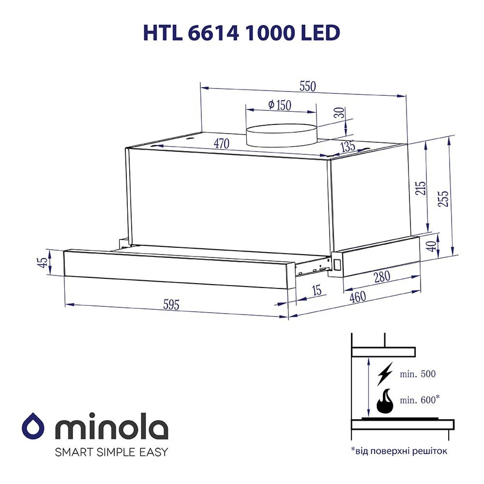 Вытяжка телескопическая MINOLA HTL 6614 I 1000 LED - фото 9