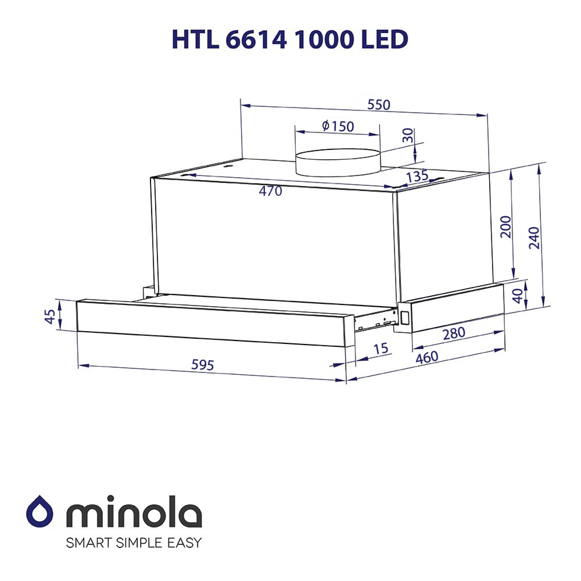 Вытяжка телескопическая MINOLA HTL 6614 WH 1000 LED - фото 12
