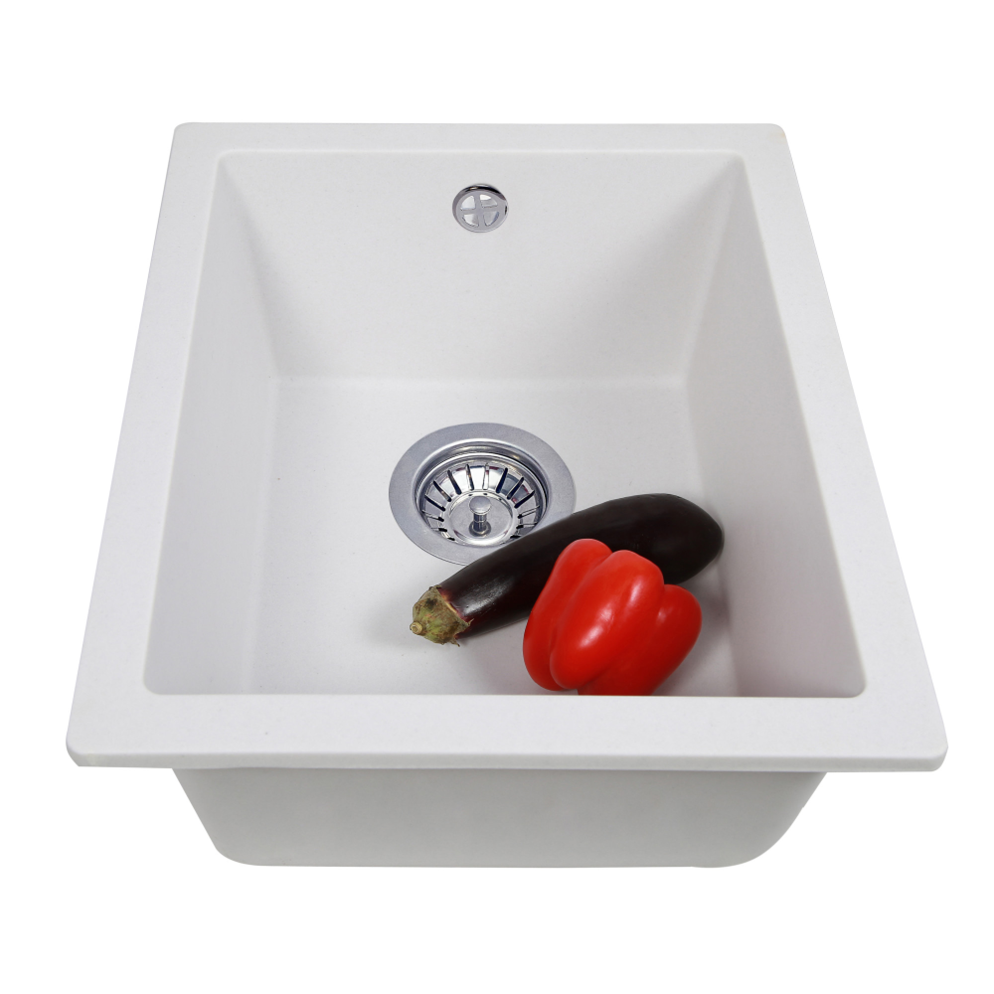 Мойка кухонная гранитная PERFELLI ESTO PGE 10-38 WHITE - фото 3