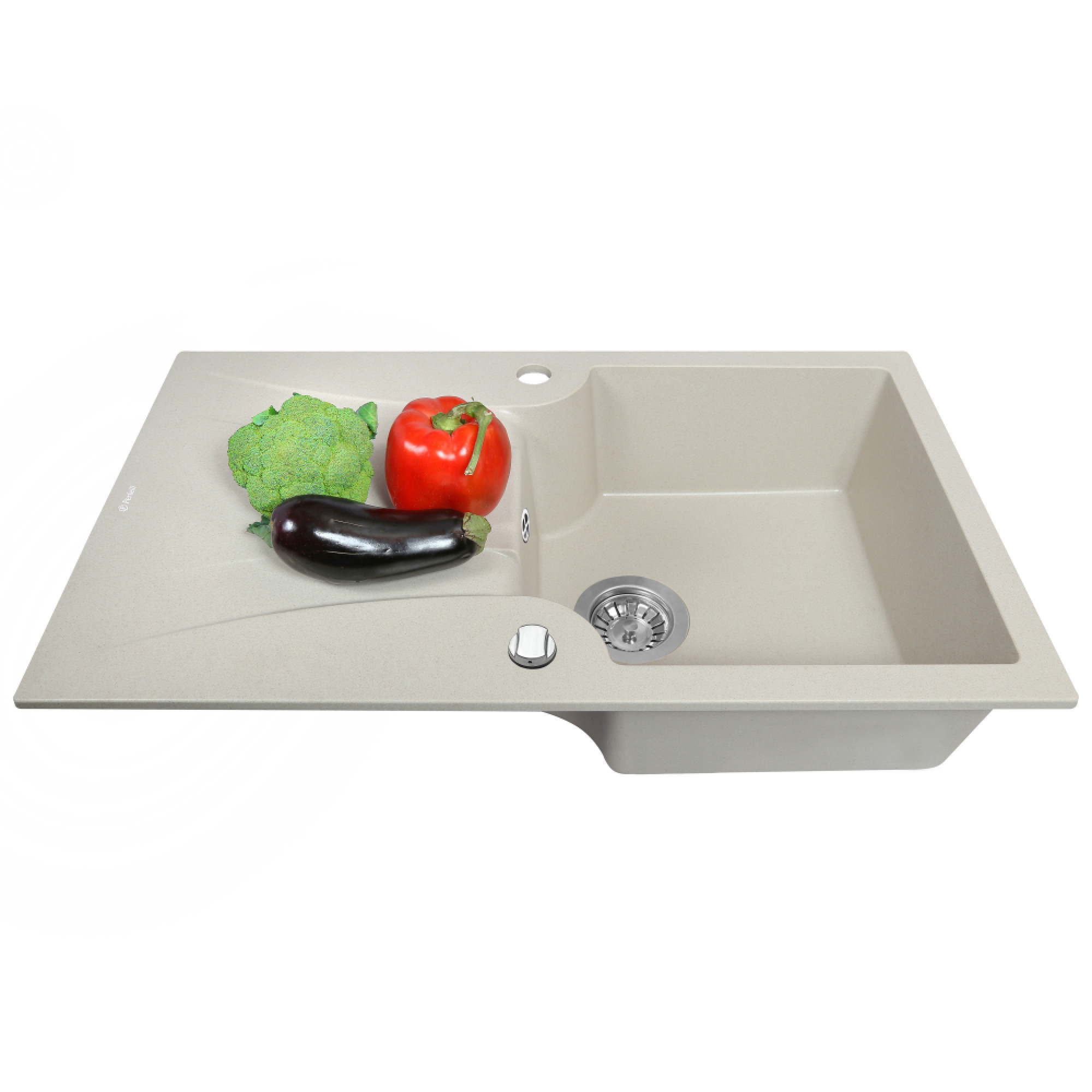 Мойка кухонная гранитная PERFELLI FELICINETTO PGF 114-78 LIGHT BEIGE - фото 3