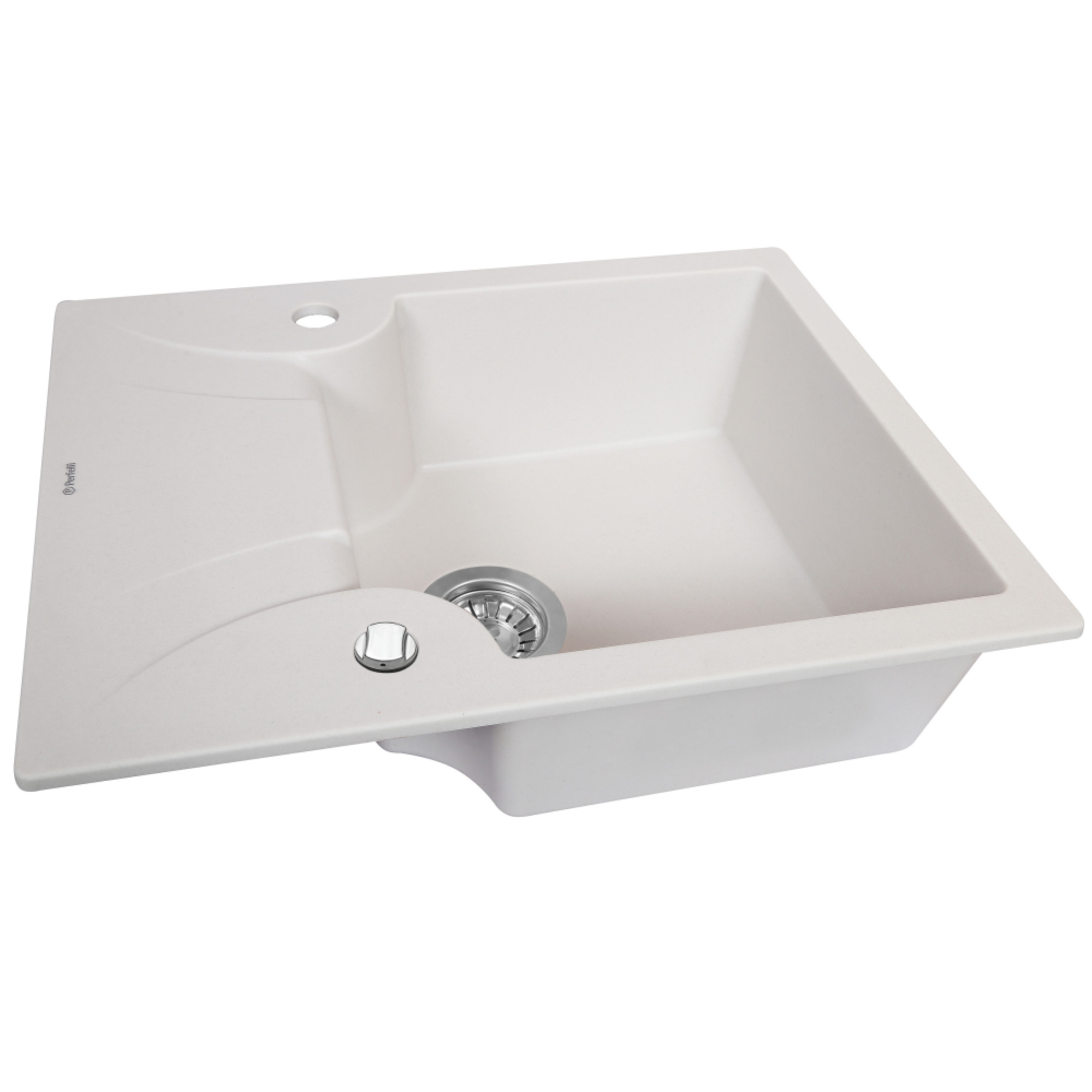 Мойка кухонная гранитная PERFELLI FELICITA PGF 134-60 WHITE - фото 2