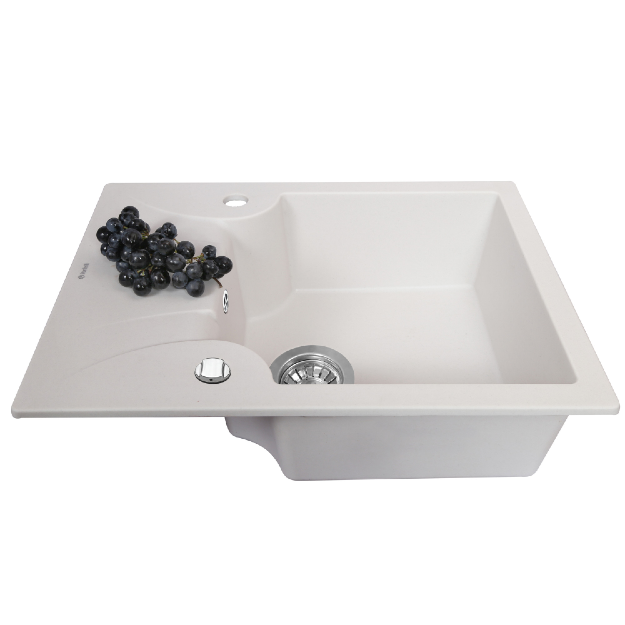 Мойка кухонная гранитная PERFELLI FELICITA PGF 134-60 WHITE - фото 3