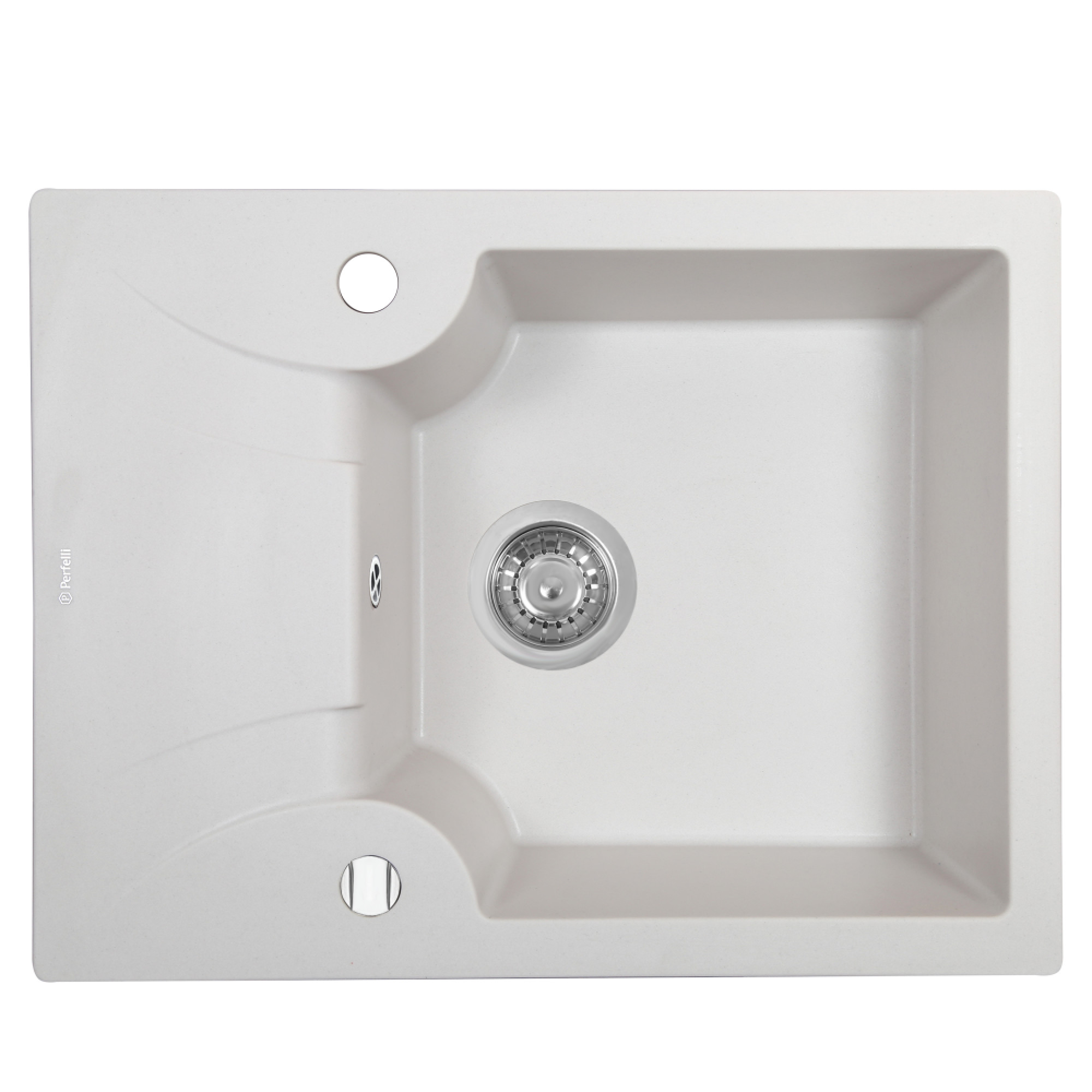 Мойка кухонная гранитная PERFELLI FELICITA PGF 134-60 WHITE (Цвет Белый), Атикул 5902767150033 | Акция купить на AQUILA.UA - фото 1