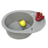 Мойка кухонная гранитная PERFELLI PRIMO OGP 1351-58 GREY METALLIC (Италия)- № 3