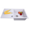 Мойка кухонная гранитная PERFELLI RIVIERA PGR 114-86 WHITE (Италия)- № 3