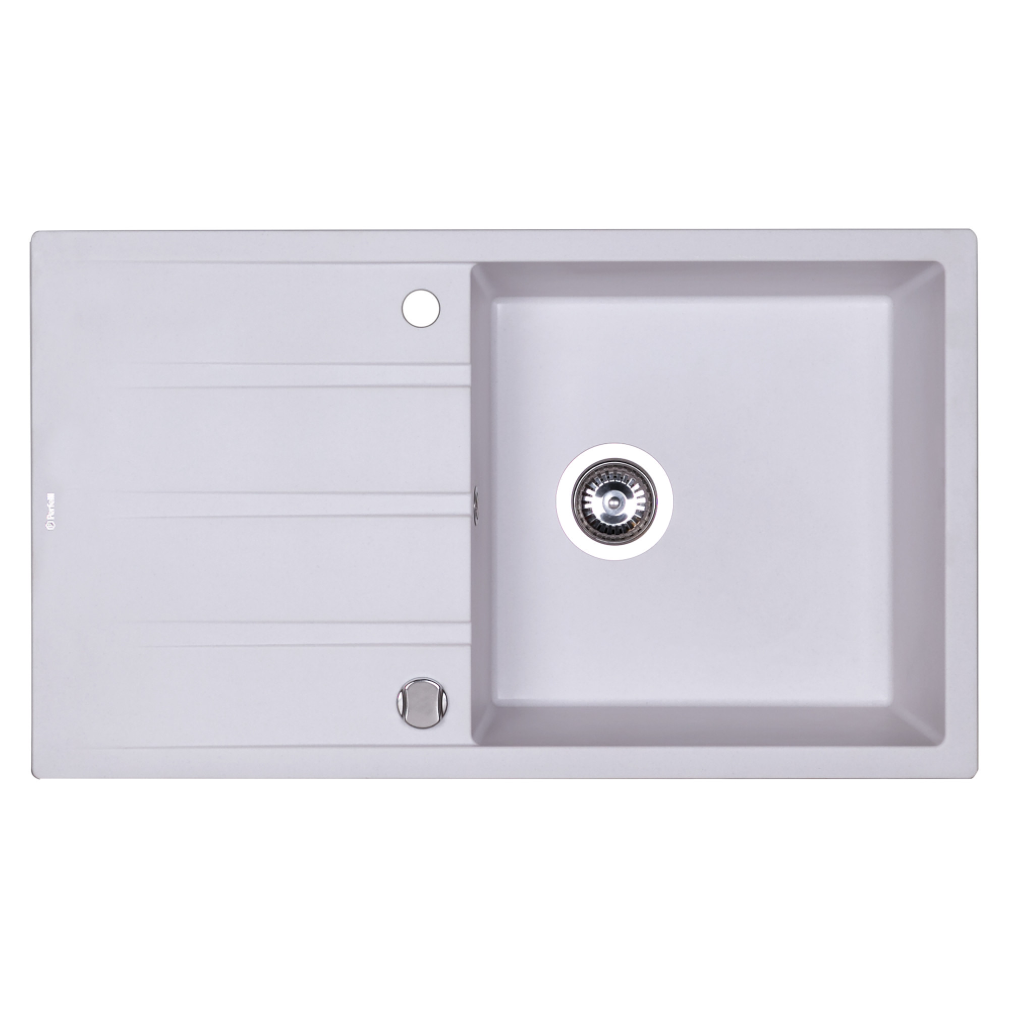 Мойка кухонная гранитная PERFELLI RIVIERA PGR 114-86 WHITE (Цвет Белый), Атикул 5902767152488 | Акция купить на AQUILA.UA - фото 1
