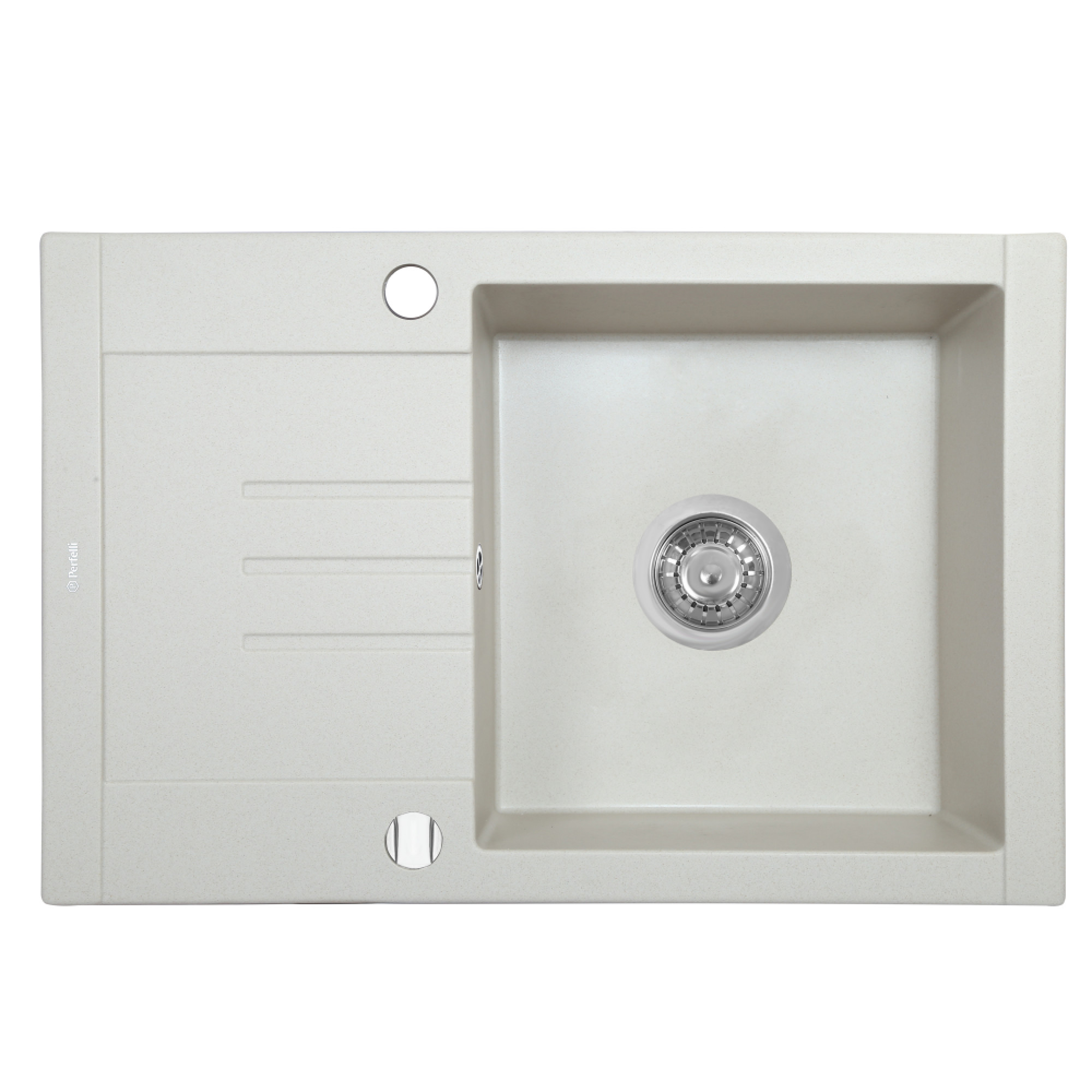 Мойка гранитная кухонная PERFELLI TINO PGT 134-66 LIGHT BEIGE (Цвет Светло-бежевый), Атикул 5902767150286 |  купить на AQUILA.UA - фото 1
