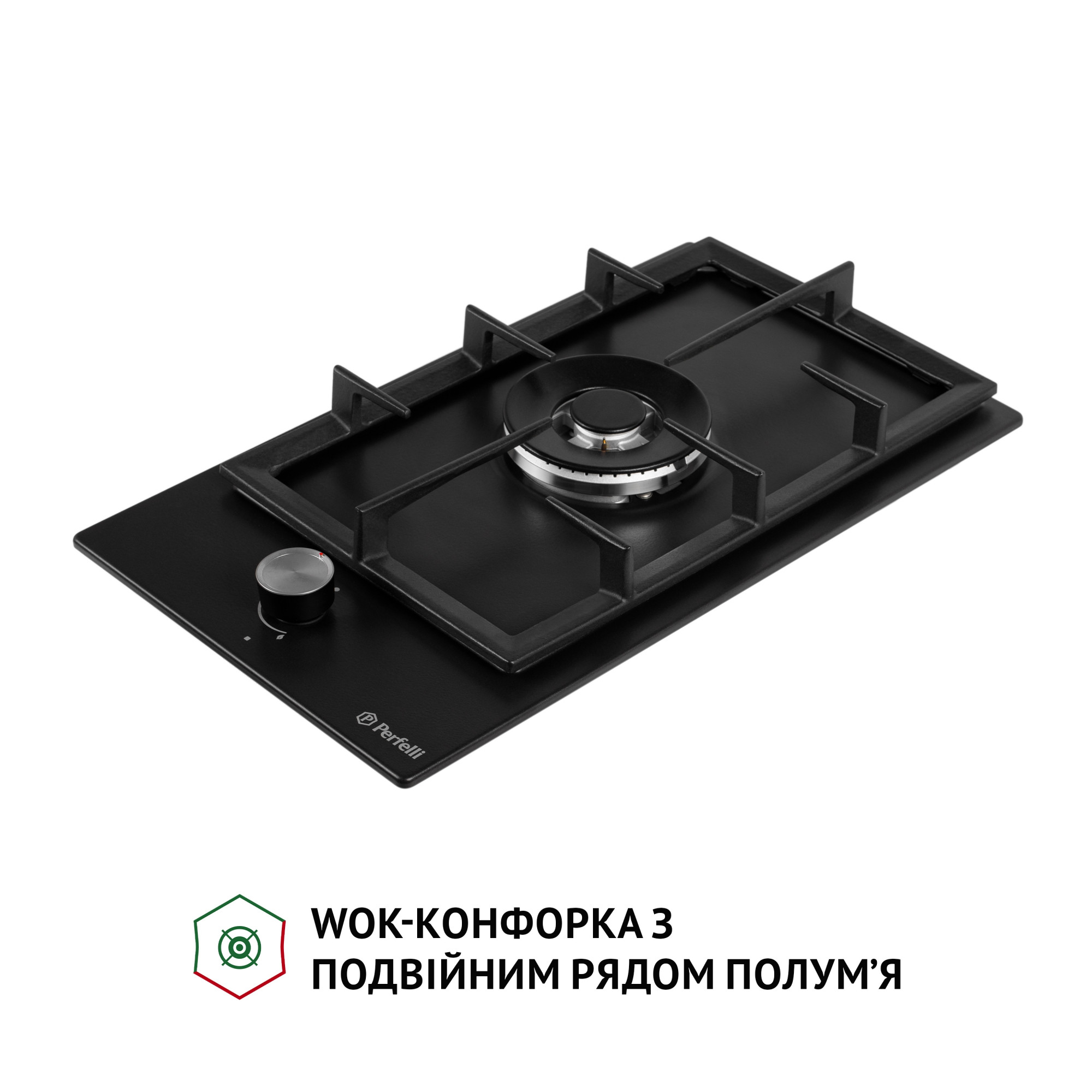 Поверхня газова Domino на металі Perfelli HGM 31404 BL - фото 4